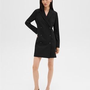 Theory Black Blazer Dress V-Neck Long Sleeve